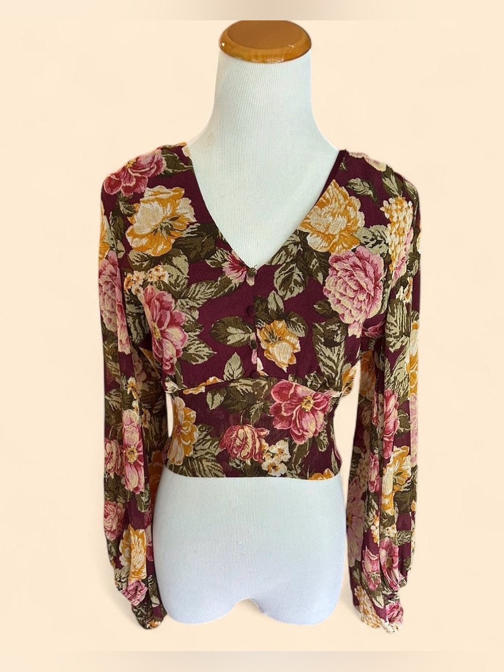 lush floral blouse